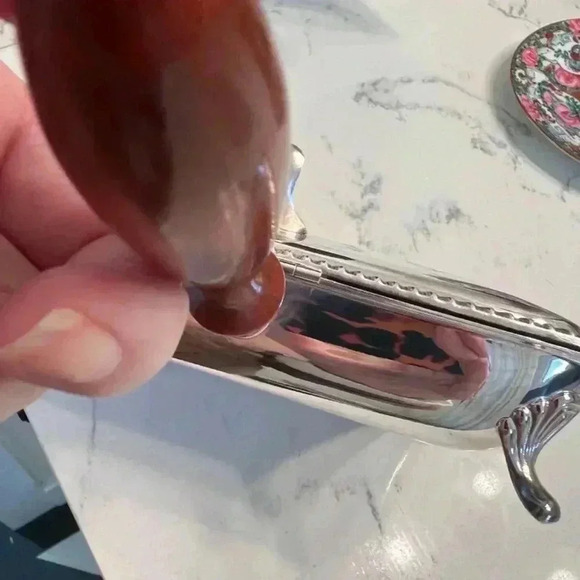 Vintage Poole Silver Plated Crumb Catcher Silent Butler - Picture 9 of 14